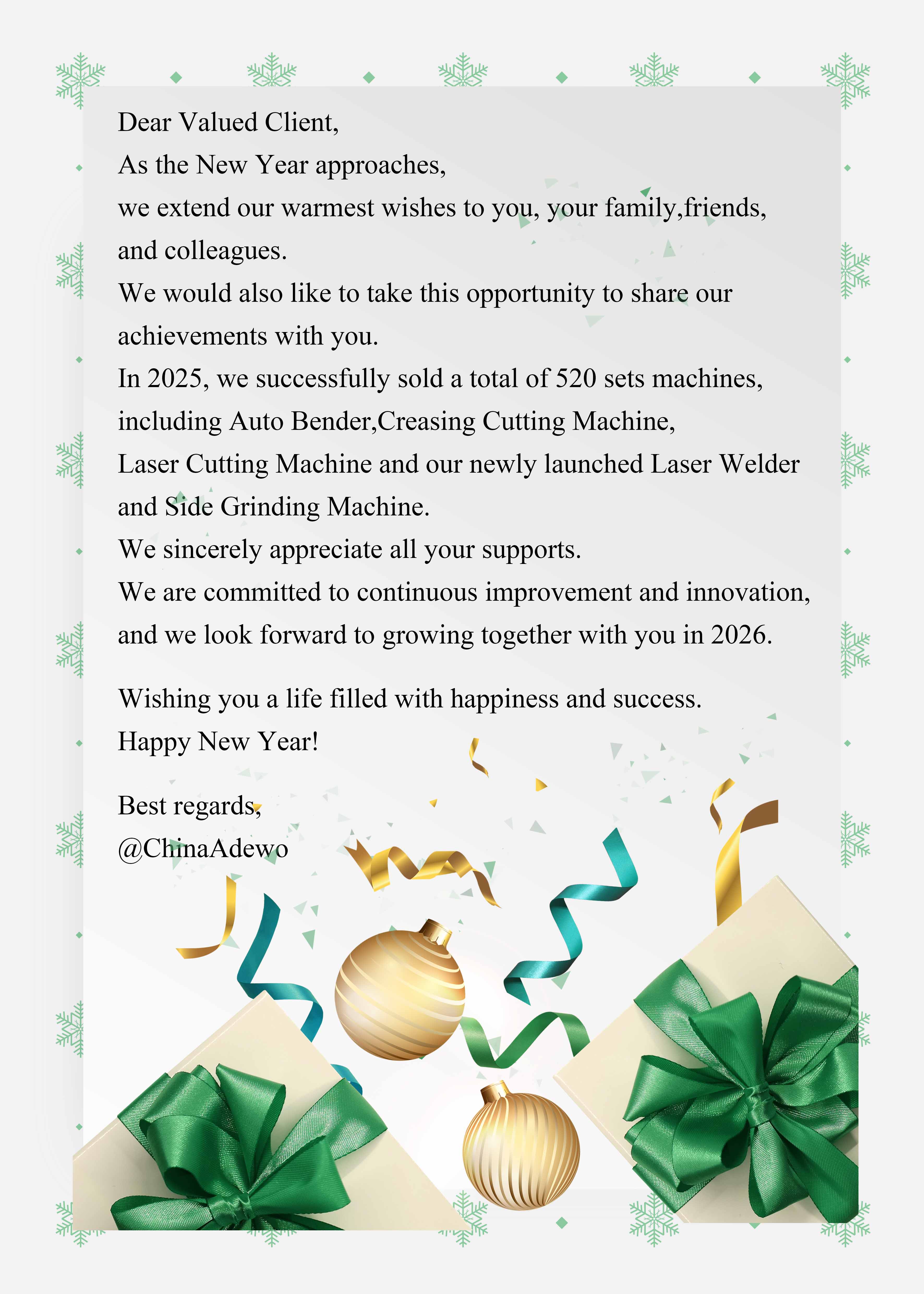 तुम्हाला आणखी एक फलदायी वर्षाच्या शुभेच्छा